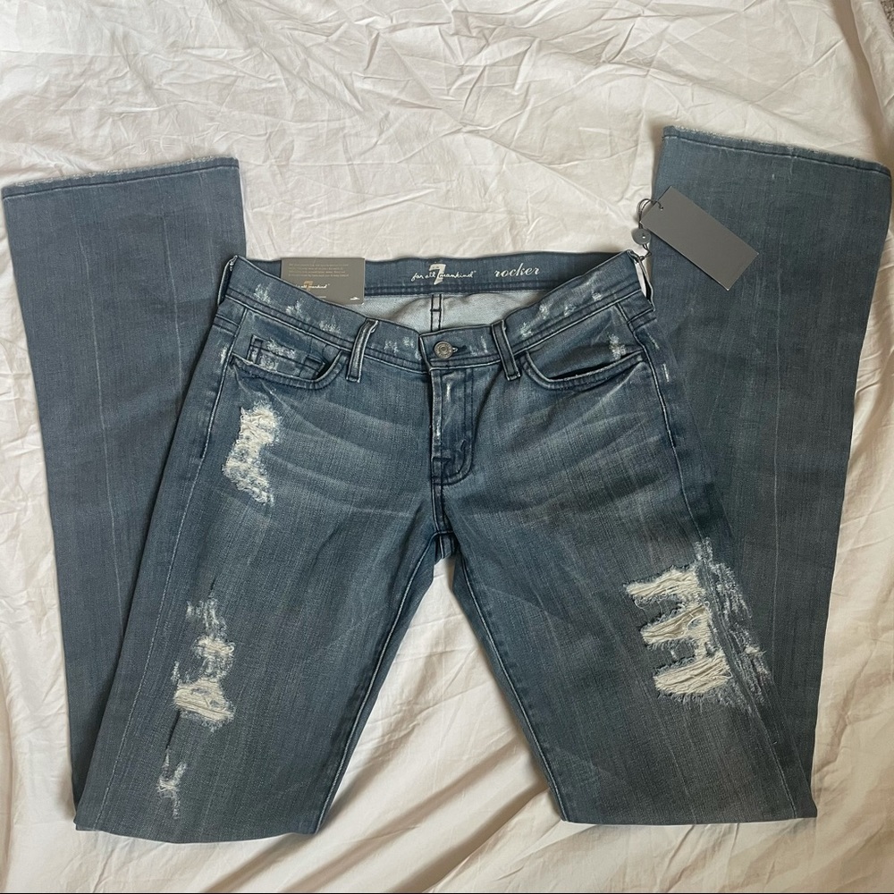 NWT 7 For All Mankind Rocker Jeans Vintage Wash